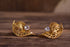Gold toned clip-on Rhinestone earrings - Gold Flower Earrings
